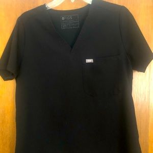 Figs black medium technical collection scrub top